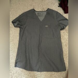 FIGS Women's Gray V-Neck Scrub Top